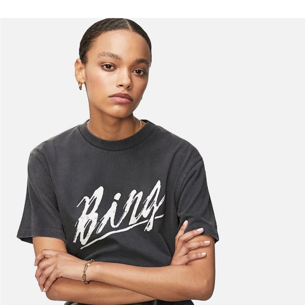 Anine Bing - Lili Basic Bing Tee in Vintage Black size Small